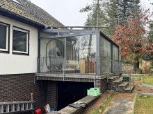 Sicht Wintergarten Wohnen �ber dem See: Charmantes Einfamilienhaus mit gro�em GS in idyllischer Hanglage von Teupitz