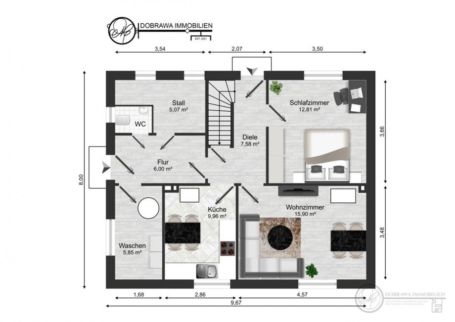 Grundriss EG Agnesstr Reiheneckhaus Zossen / W�nsdorf