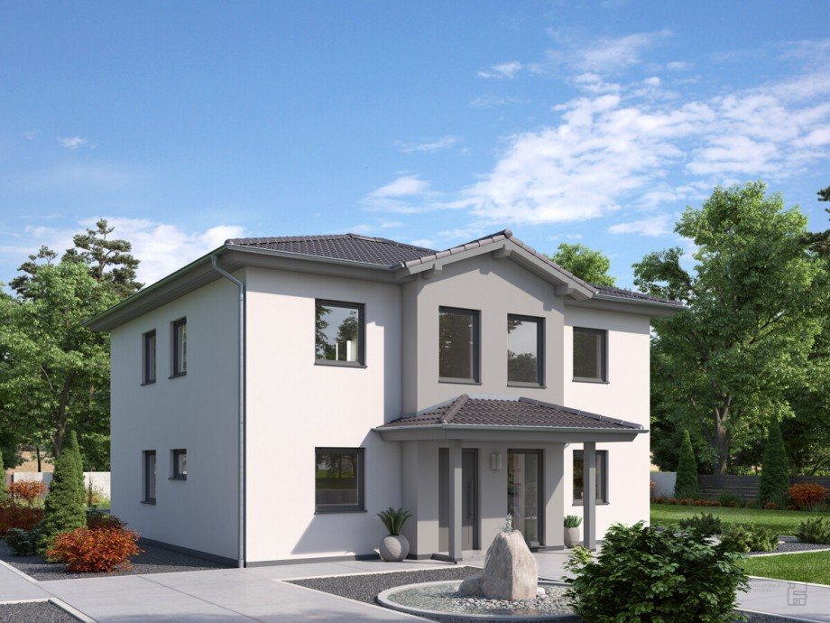 Projektiertes Geb�ude Strassenansicht Villa Wernsdorf