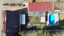 Vogelperspektive 1 Charmante Doppelhaush�lfte mit Wintergarten, Pool & gro�em Garten, nur 5 Min. zum Bahnhof