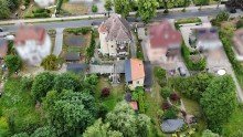 Drohnenvogelperspektive Historisches Mehrfamilienhaus am Naturschutzgebiet , Wohnen, Vermieten und Entwickeln in Strausberg