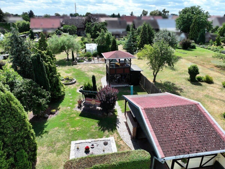 Drohnenansicht Garten Einfamilienhaus L�bben (Spreewald)