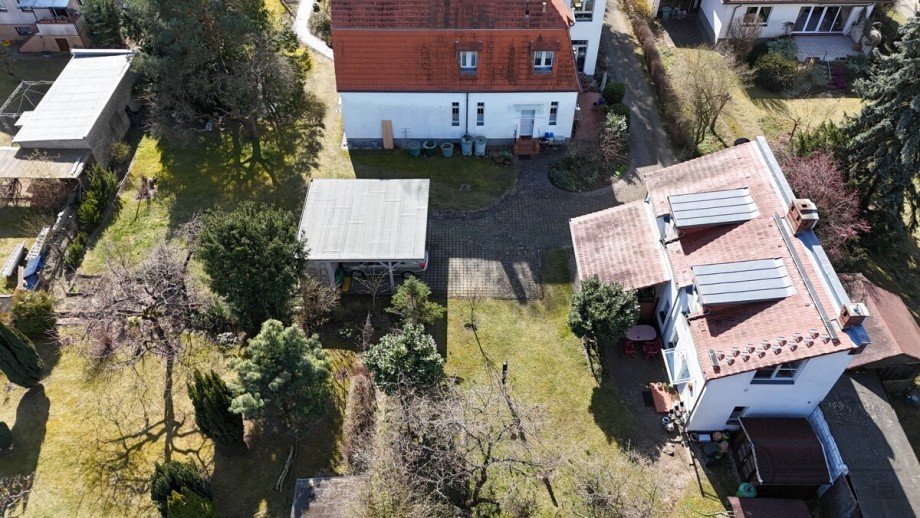 Luftaufnahme Grundst�cksende III Villa Eichwalde